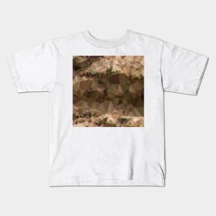 Copper Brown Abstract Low Polygon Background Kids T-Shirt